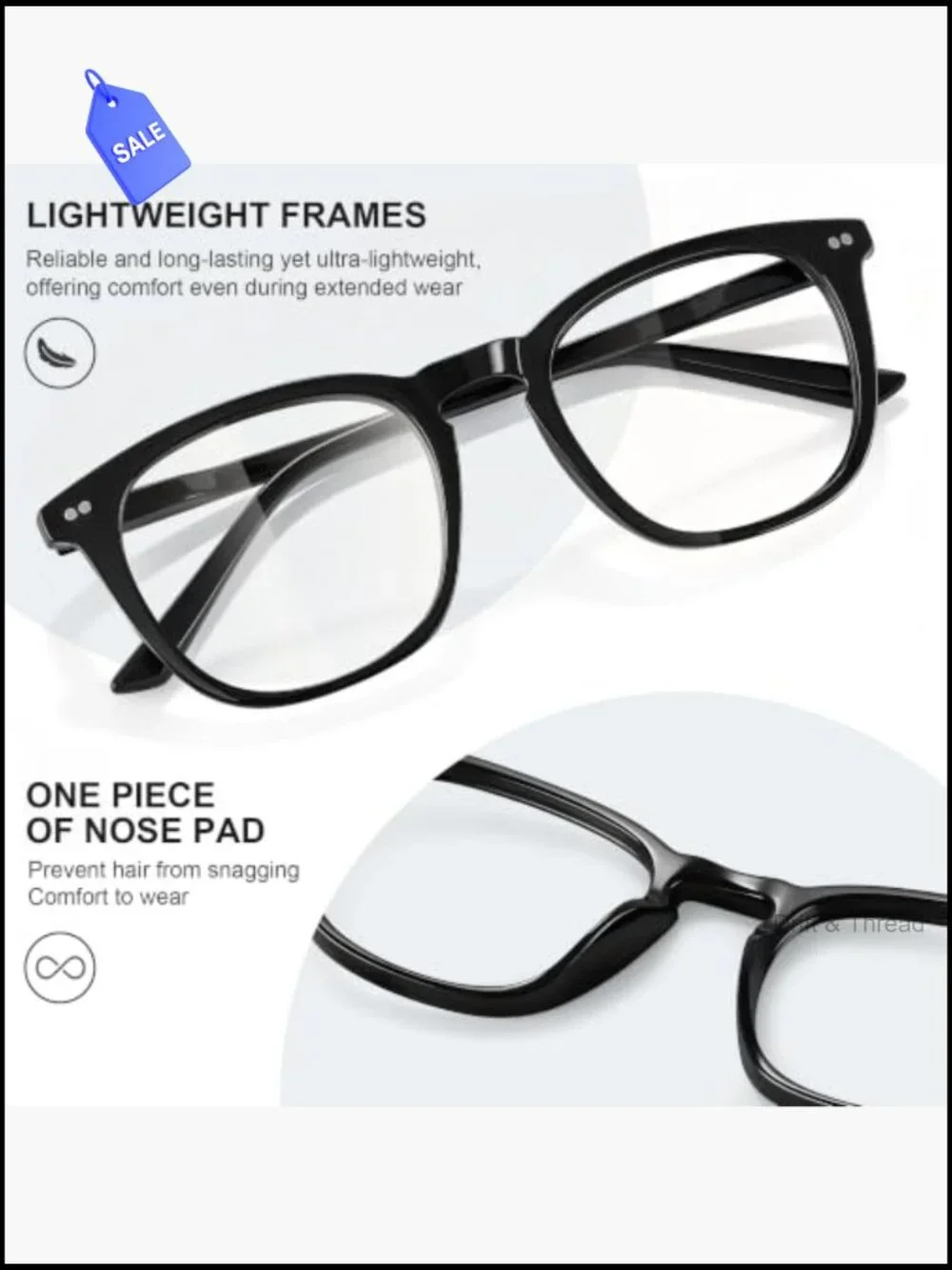 2 Pack Blue Light Blocking Glasses for Men Women Computer Reading